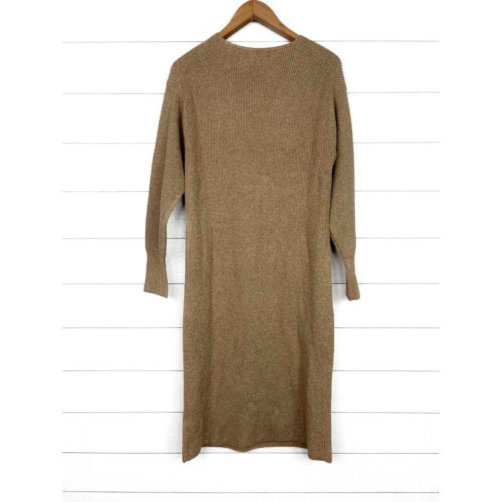 NWT Banana Republic V Neck Midi Sweater Dress Tan Medium New - Picture 2 of 5